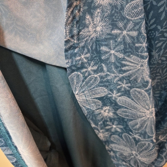 ‼️3/$30‼️Timeson Ladies Flowered Long Sleeve Top Medium greenish/teal - Picture 5 of 16